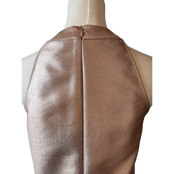 Zara Basic Collection WomensSleeveless Top Metallic Bronze Small Polyester/Visco - Picture 7 of 13